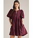 Dolly Burgundy Pleated Dress