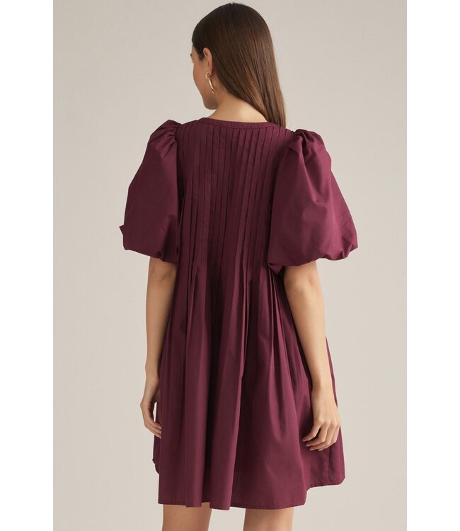 Dolly Burgundy Pleated Dress