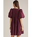 Dolly Burgundy Pleated Dress