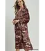 Laura Red Bean Abstract Maxi Dress