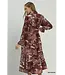 Laura Red Bean Abstract Maxi Dress