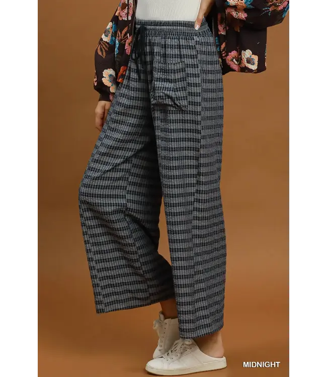 April Midnight Plaid Wide Leg Pants