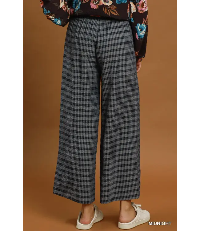April Midnight Plaid Wide Leg Pants