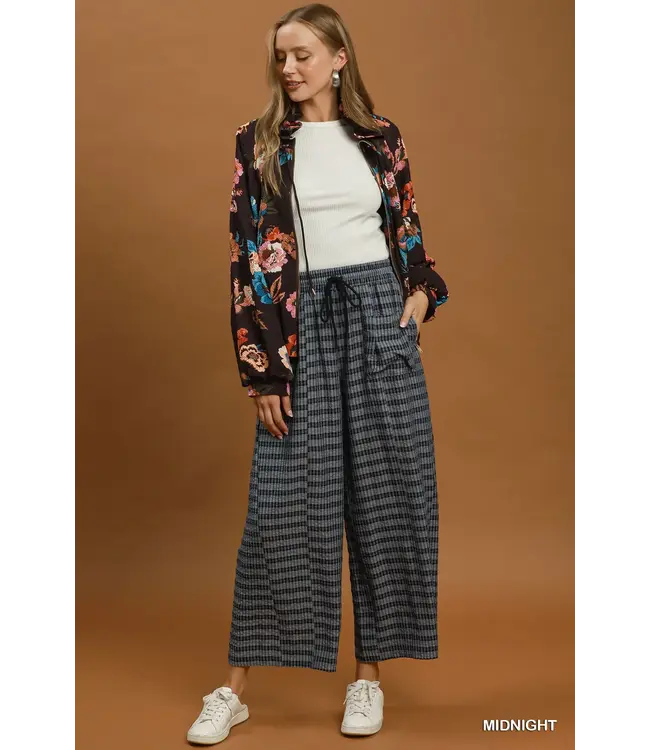 April Midnight Plaid Wide Leg Pants