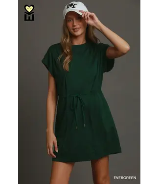 Tatum Evergreen Pleated Dress