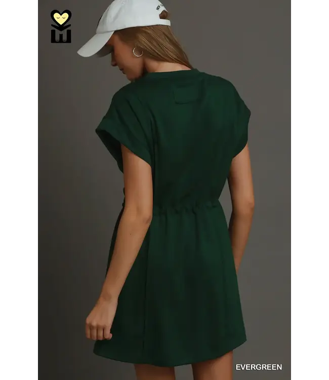 Tatum Evergreen Pleated Dress