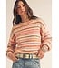 Mindy Sunrise Cotton Candy Striped Sweater