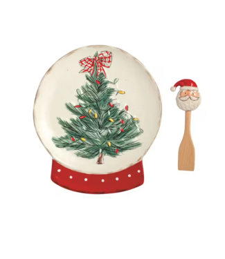 Snow Globe Cookie Plate Set