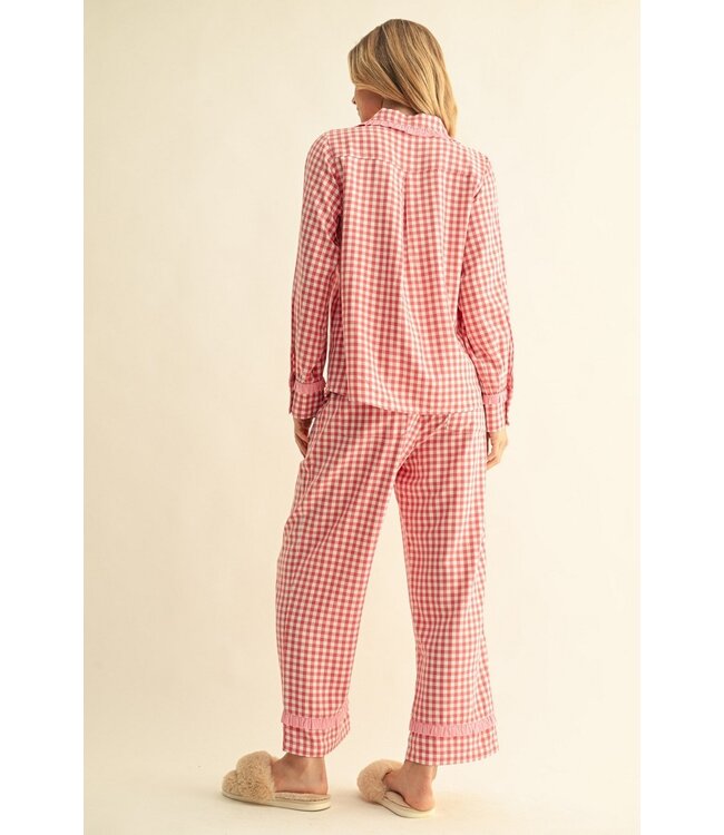 Mollie Tomato Red Gingham Pajama Top