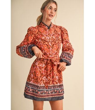 Merci Bella Salmon Floral Dress