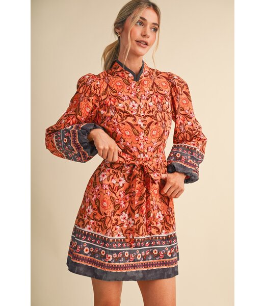 Merci Bella Salmon Floral Dress