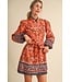 Bella Salmon Floral Dress