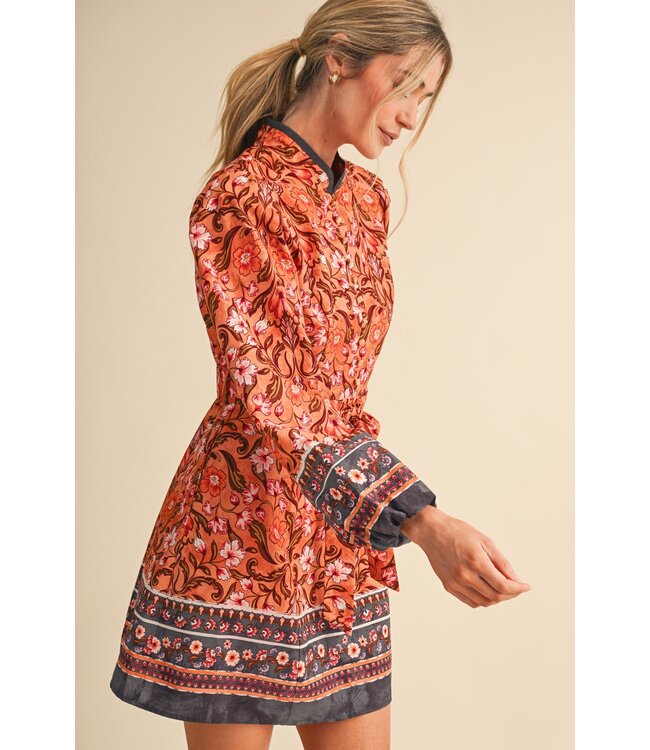Bella Salmon Floral Dress