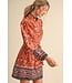 Bella Salmon Floral Dress