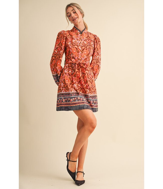 Bella Salmon Floral Dress