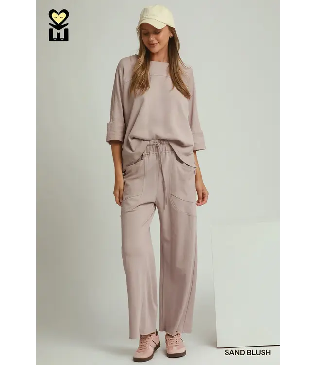 Emma Sand Blush Wide Leg Pants