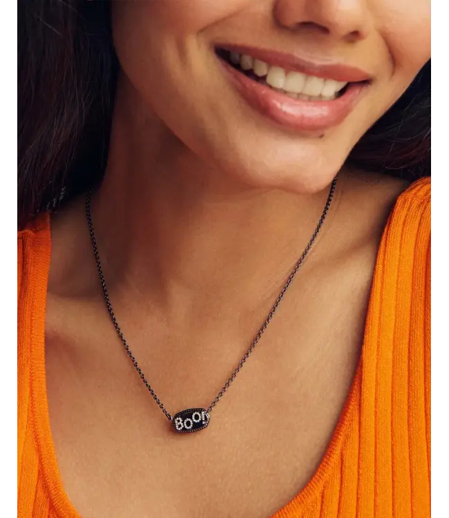 Kendra Scott Elisa Gunmetal Boo Short Pendant Necklace