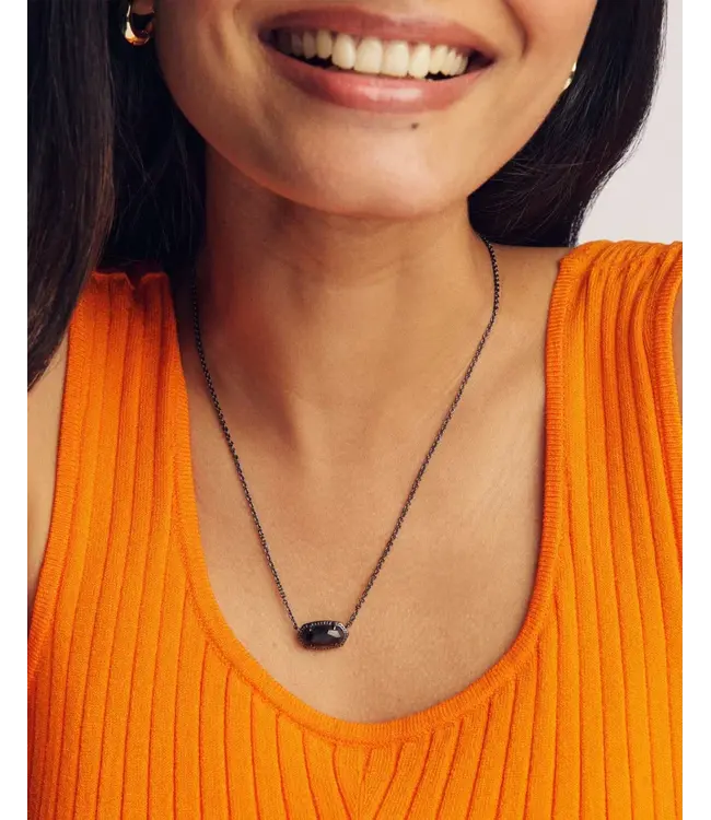 Kendra Scott Elisa Gunmetal Boo Short Pendant Necklace