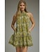 Lisa Martini Olive Embroidered Dress