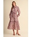 Lilly Mauve Berry Floral Midi Dress