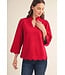 Lisa Red Faux Suede Top