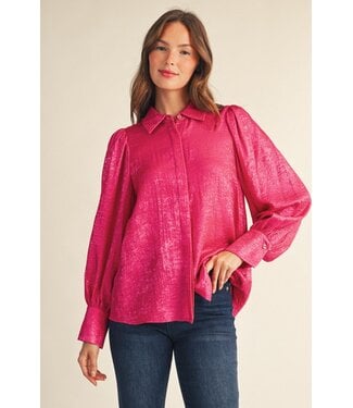 Jodifl Millie Hot Pink Metallic Top