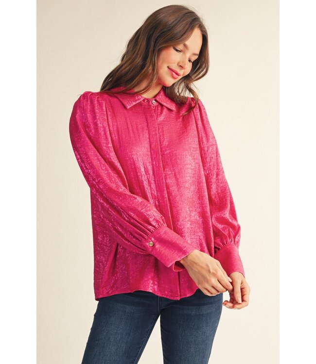 Millie Hot Pink Metallic Top