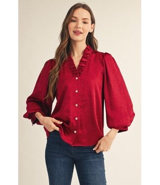 Jodifl Suzy Burgundy Metallic Top