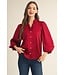 Suzy Burgundy Metallic Top
