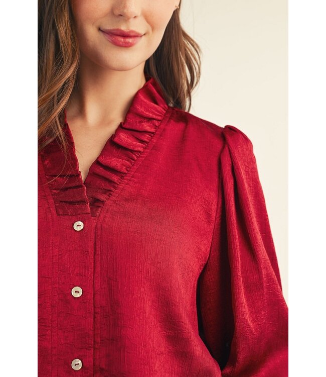 Suzy Burgundy Metallic Top