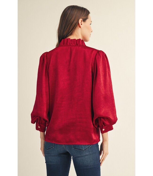Suzy Burgundy Metallic Top