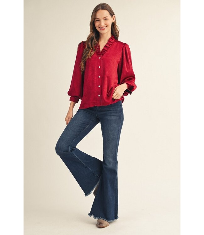 Suzy Burgundy Metallic Top