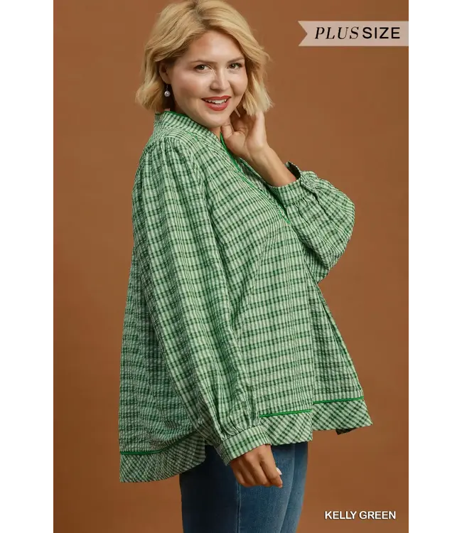 Wynona Kelly Green Plaid Top