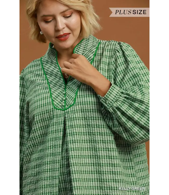 Wynona Kelly Green Plaid Top