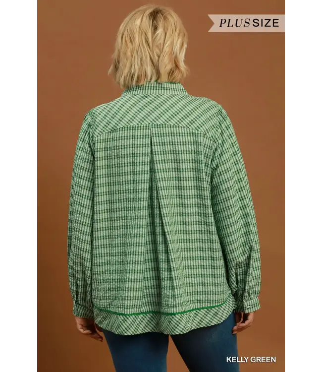 Wynona Kelly Green Plaid Top