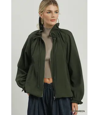 Nora Evergreen Seersucker Jacket