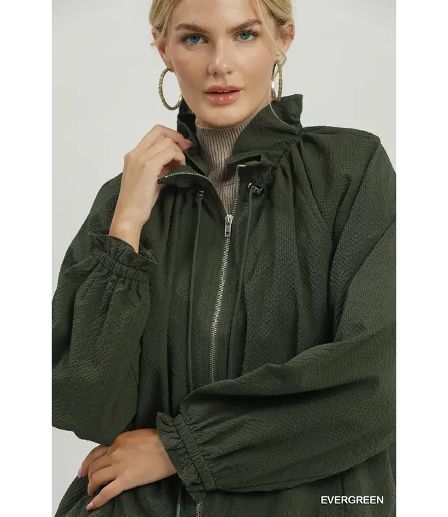 Nora Evergreen Seersucker Jacket