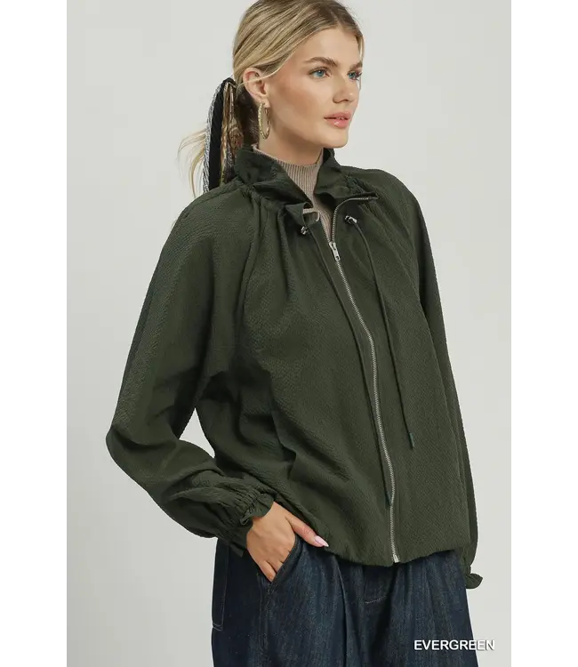 Nora Evergreen Seersucker Jacket