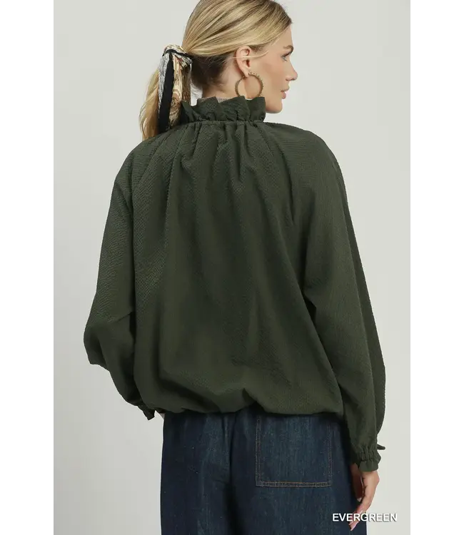 Nora Evergreen Seersucker Jacket