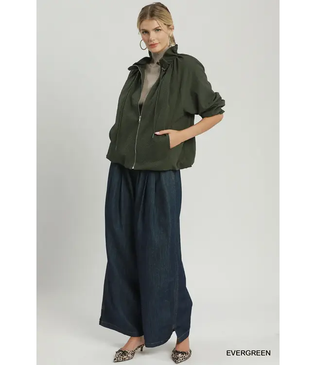 Nora Evergreen Seersucker Jacket