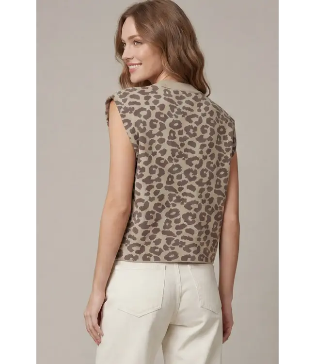 Norah Mocha Leopard Sweater Top