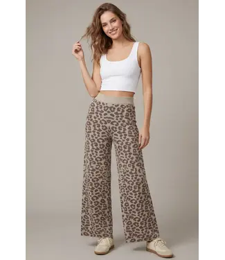 SHE + SKY Norah Mocha Leopard Sweater Pants