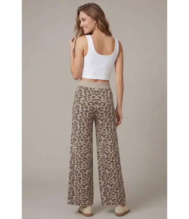 Norah Mocha Leopard Sweater Pants