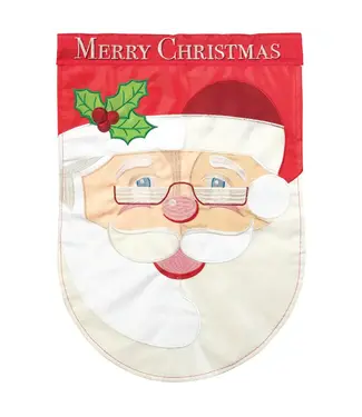 Magnolia Garden Santa Merry Christmas Garden Flag