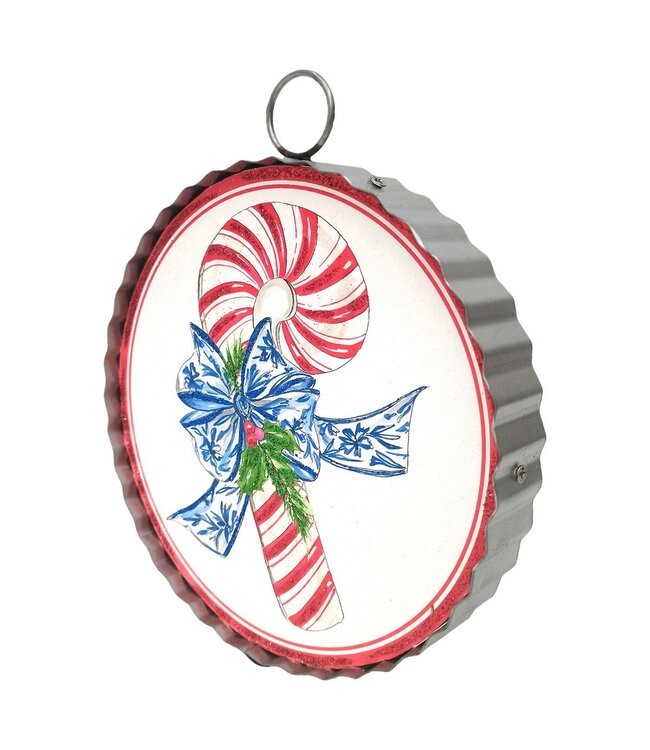 Round Top Mini Chinoiserie Candy Cane Print