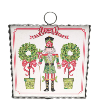 Mini Traditional Tidings Nutcracker & Topiaries Print