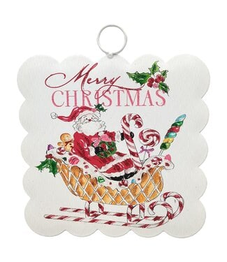 Mini Scallop Santa & Sleigh Print