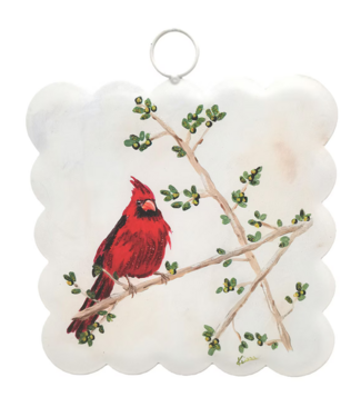 Mini Scallop Solitary Cardinal Print