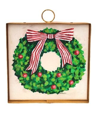Mini Green Wreath Red Balls Print