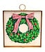 Round Top Mini Green Wreath Red Balls Print